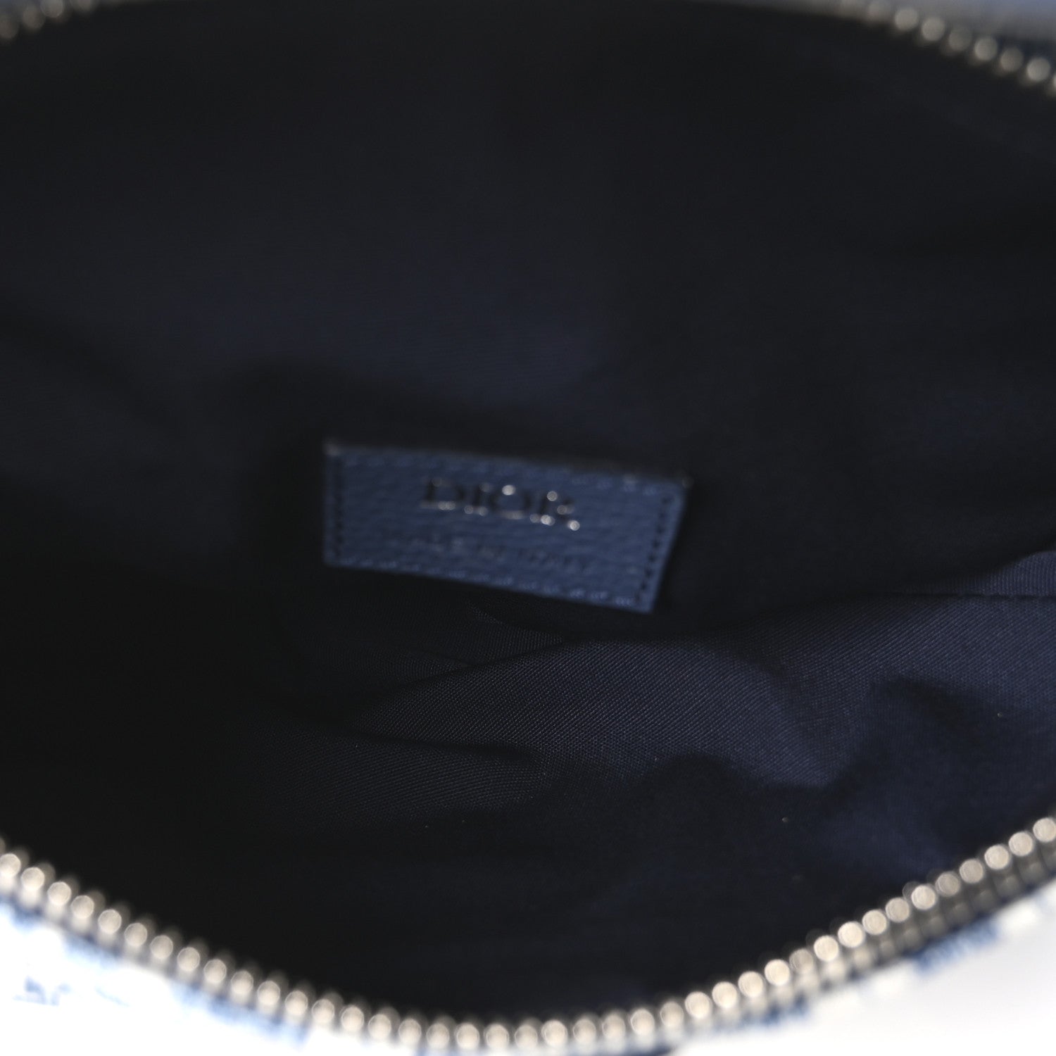 Christian Dior Denim Jacquard Oblique Kasuri Mens Saddle Bag Kasuri Blue White 4 of 9