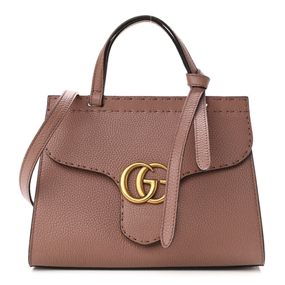 Gucci Calfskin Mini GG Marmont Top Handle Bag Rosy Phard 1 of 10