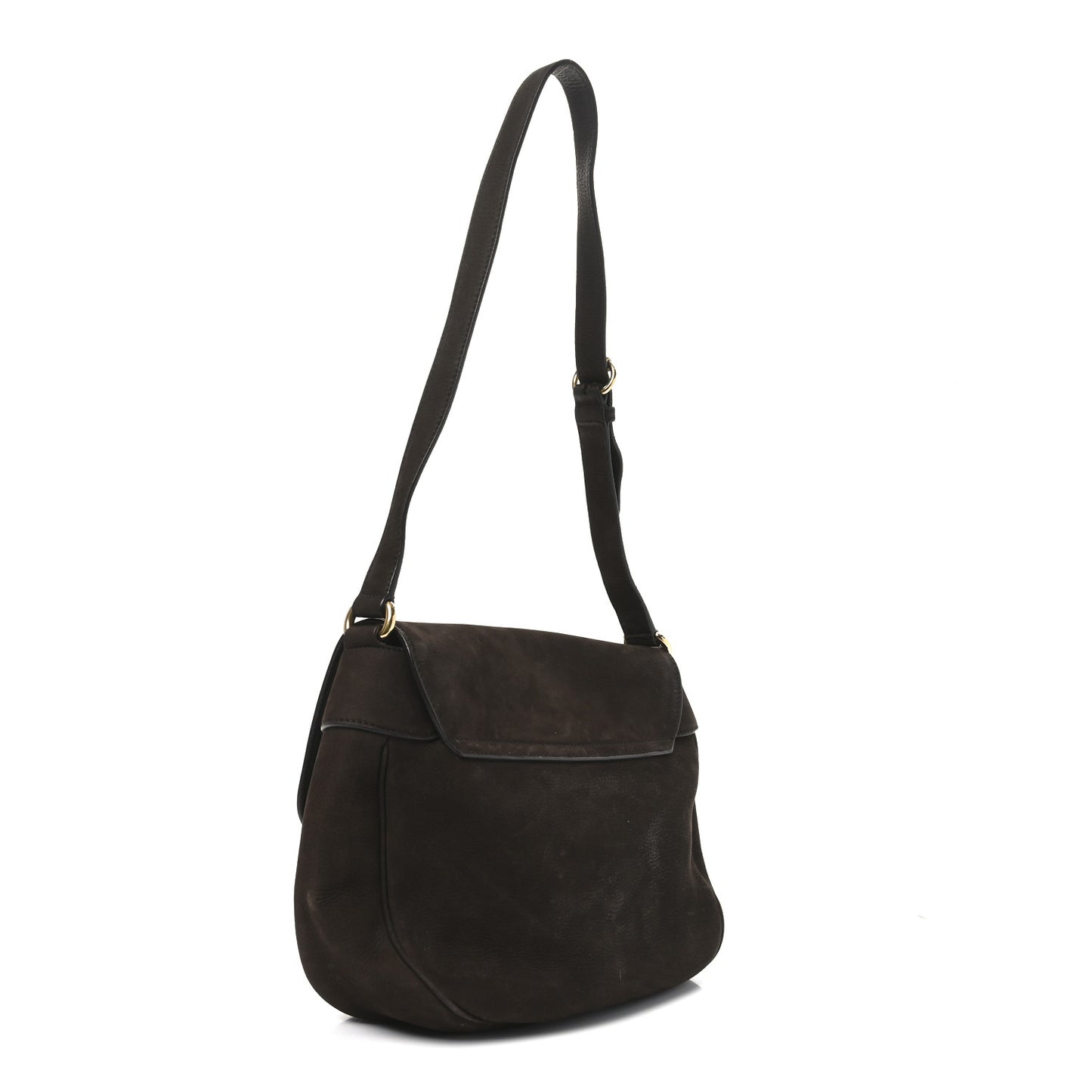Nubuck Ribot Horse Heads Flap Bag Brown