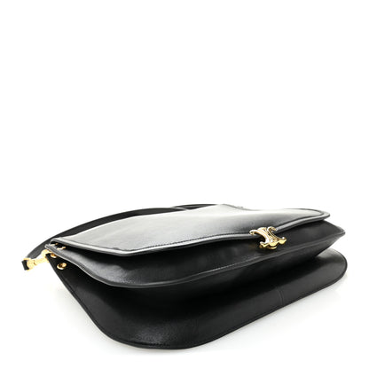 Celine Shiny Lambskin Soft Triomphe Besace Bag Black 4 of 9