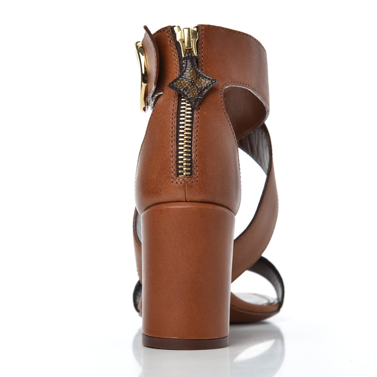 Calfskin Monogram Horizon Sandals 36 Cognac Brown