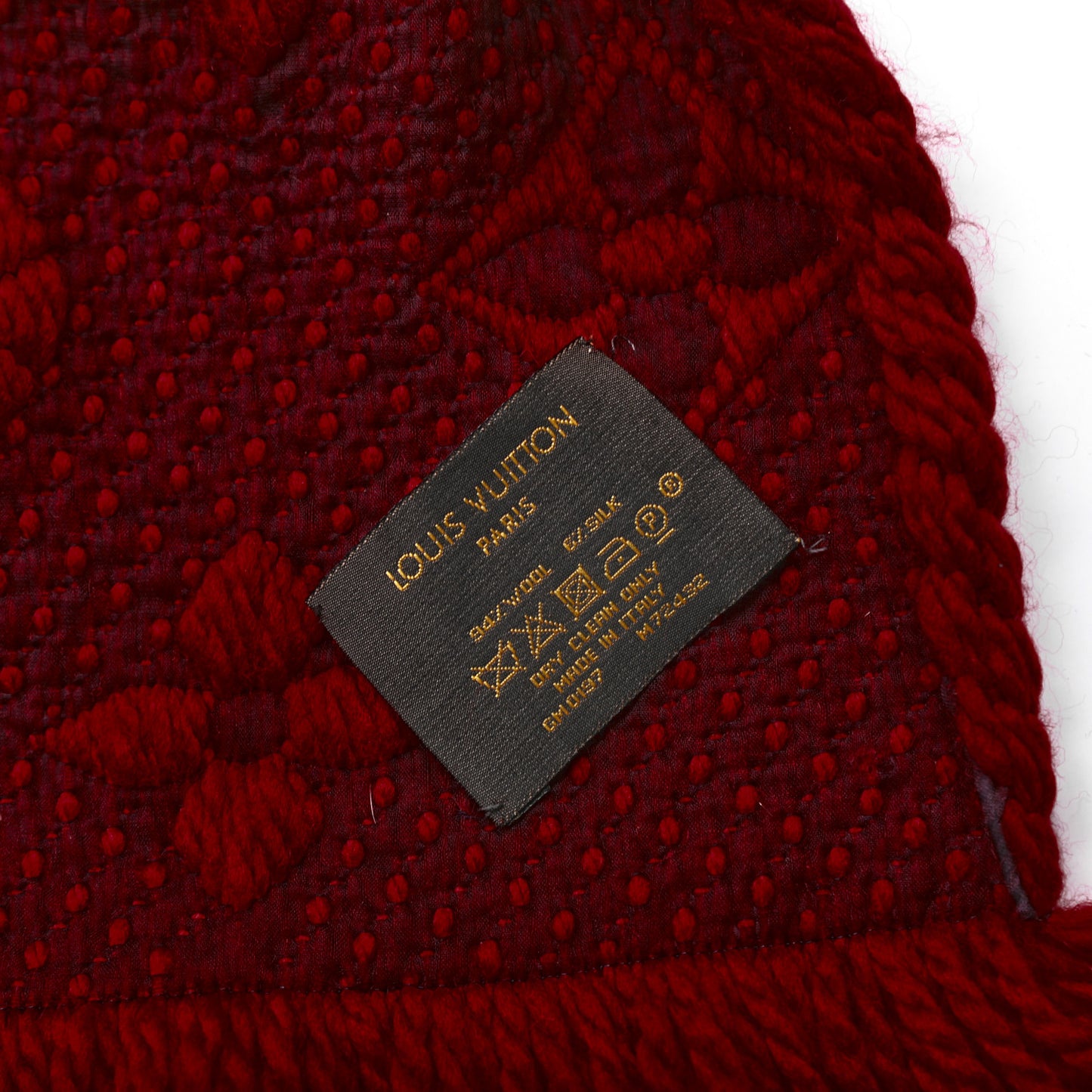 Wool Silk Logomania Scarf Rubis