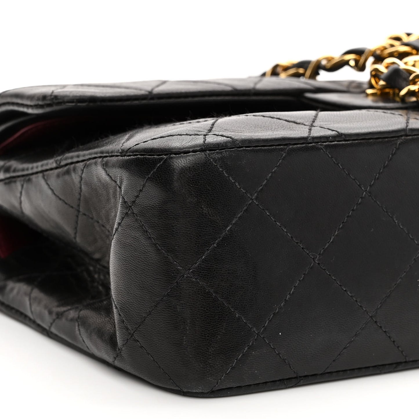 Lambskin Quilted Small Double Flap Black