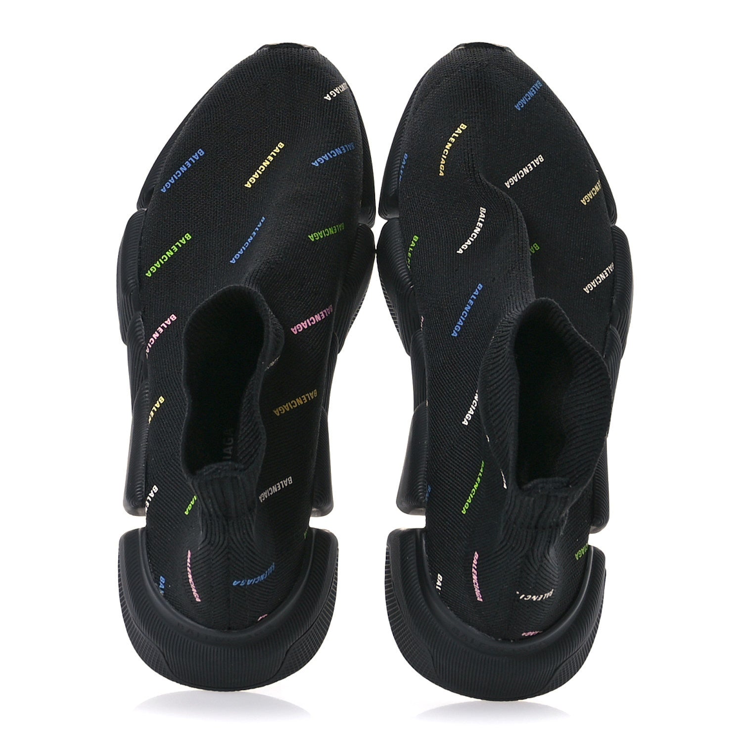 Balenciaga Technical 3D Recycled Knit Womens Speed 2.0 Sneakers 37 Black Multicolor 2 of 10