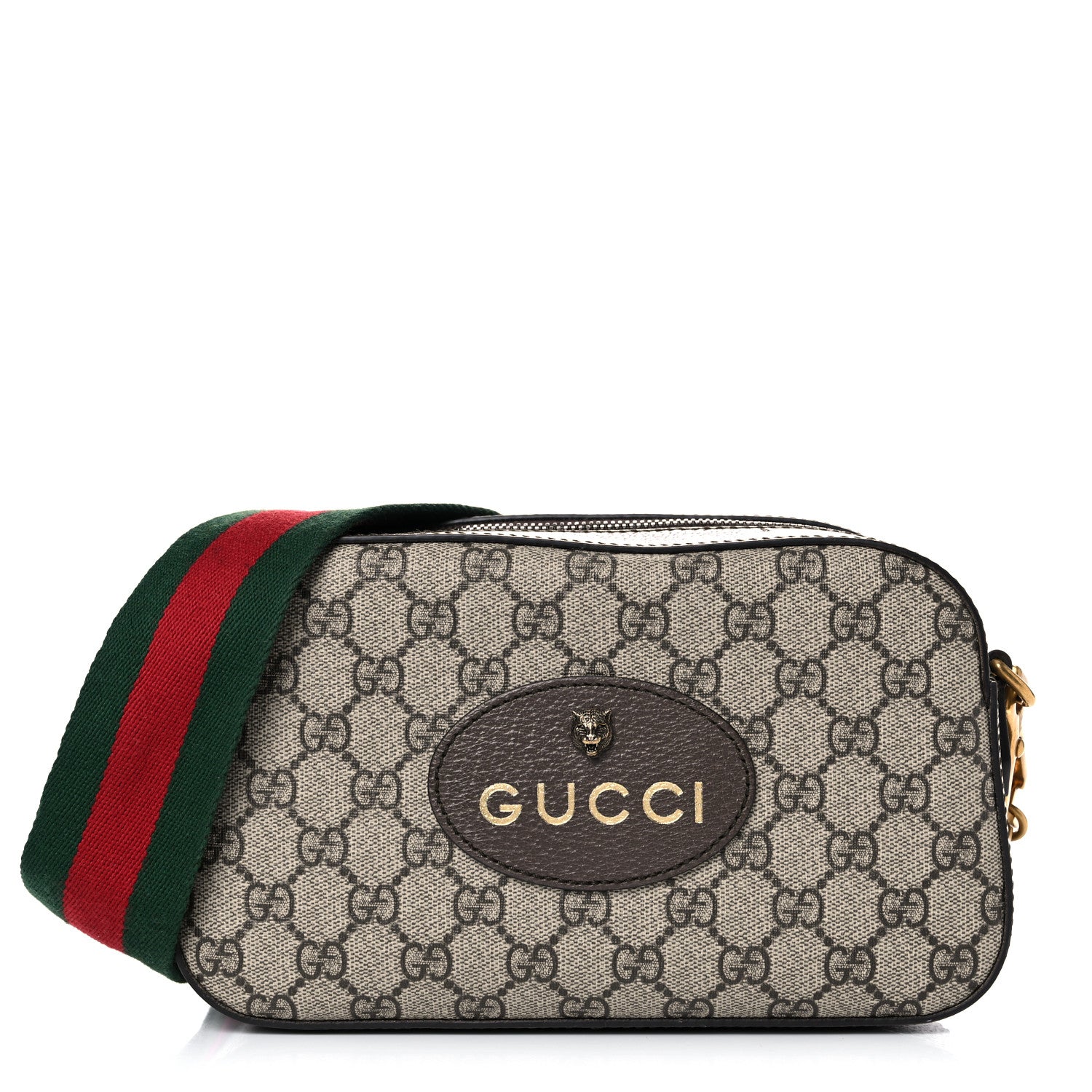 Gucci GG Supreme Monogram Web Neo Vintage Shoulder Bag Beige New Acero Crop 1 of 13