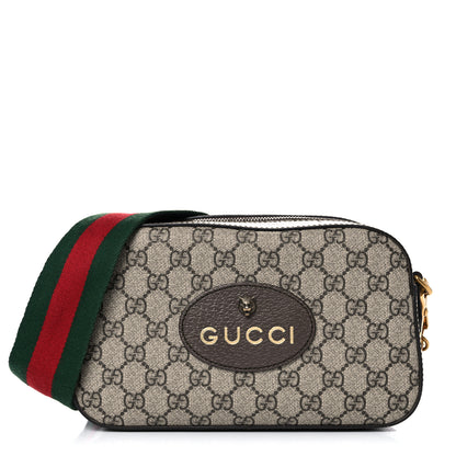 Gucci GG Supreme Monogram Web Neo Vintage Shoulder Bag Beige New Acero Crop 1 of 13