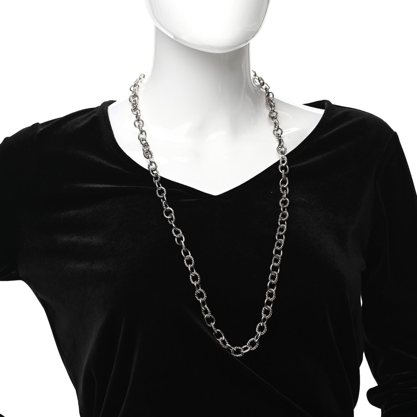 Sterling Silver 10mm Medium Oval Link Necklace 32"