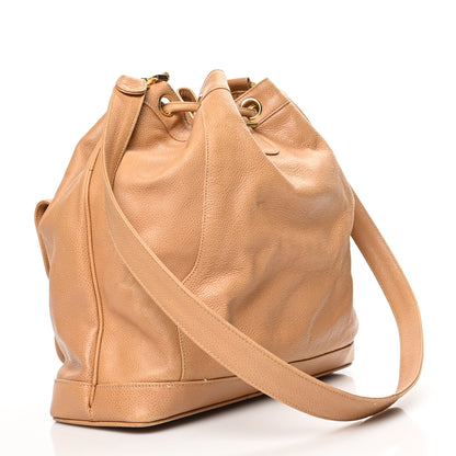 Chanel Caviar Drawstring Shoulder Bag Beige 3 of 7
