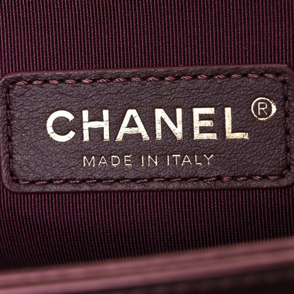 Chanel Metallic Calfskin Quilted Medium Boy Flap Plum 6 of 10