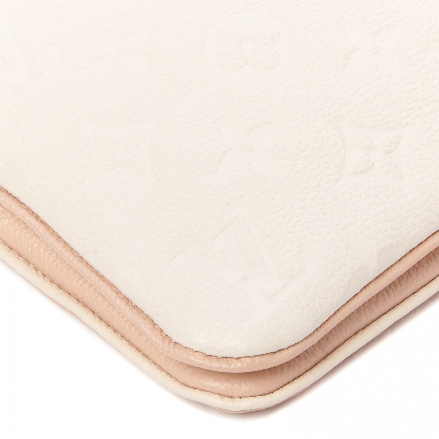 Louis Vuitton Empreinte Double Zip Pochette Beige Rose Creme 6 of 9