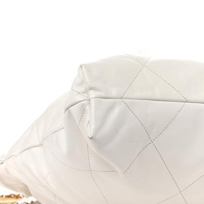 Chanel Shiny Calfskin Quilted Chanel 22 White 10 of 12