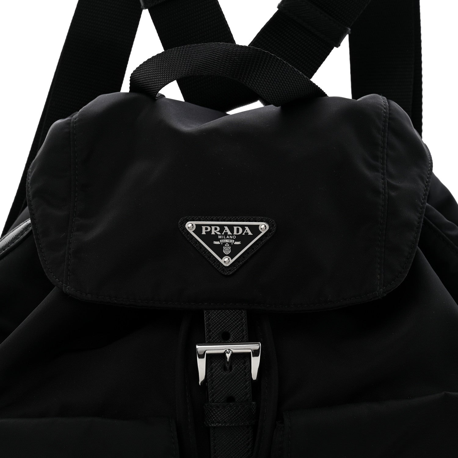 Prada Tessuto Nylon Saffiano Medium Backpack Black 10 of 13