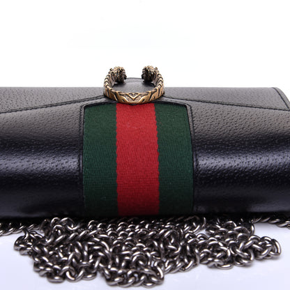 Gucci Calfskin Web Mini Dionysus Chain Wallet Black 11 of 13