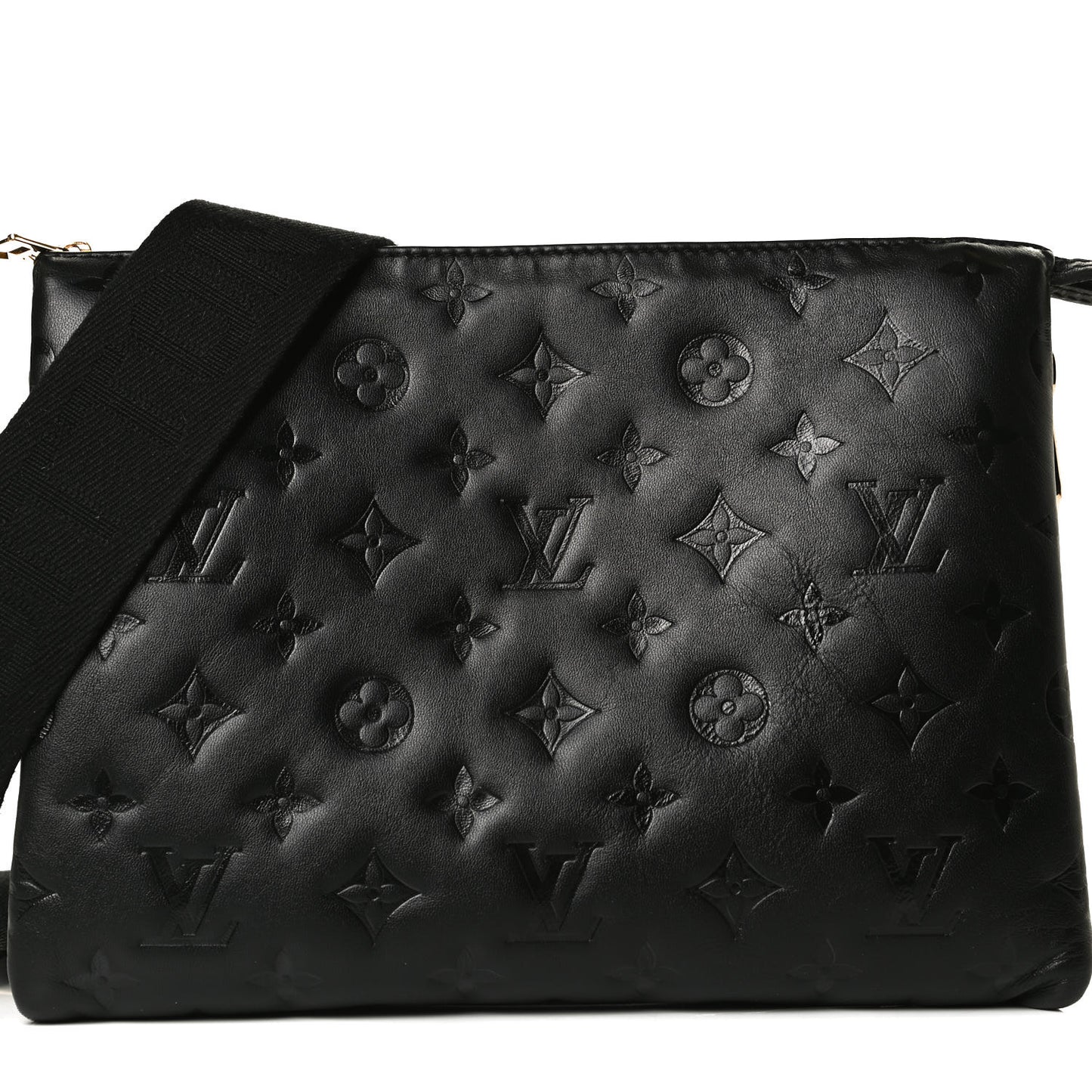 Lambskin Embossed Monogram Coussin PM Black