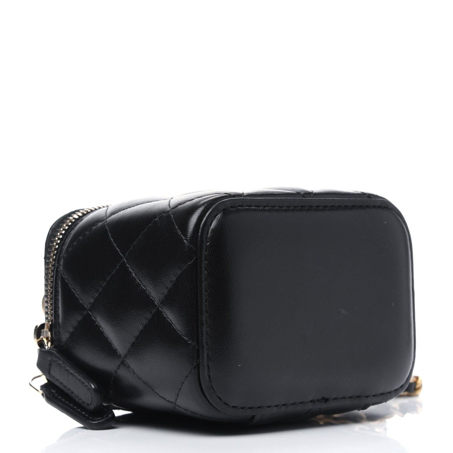 Chanel Lambskin Quilted Top Handle Mini Vanity Case With Chain Black 5 of 13