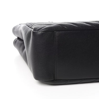 Saint Laurent Sheepskin Matelasse Chevron Large Monogram Shopping Bag Black 7 of 9