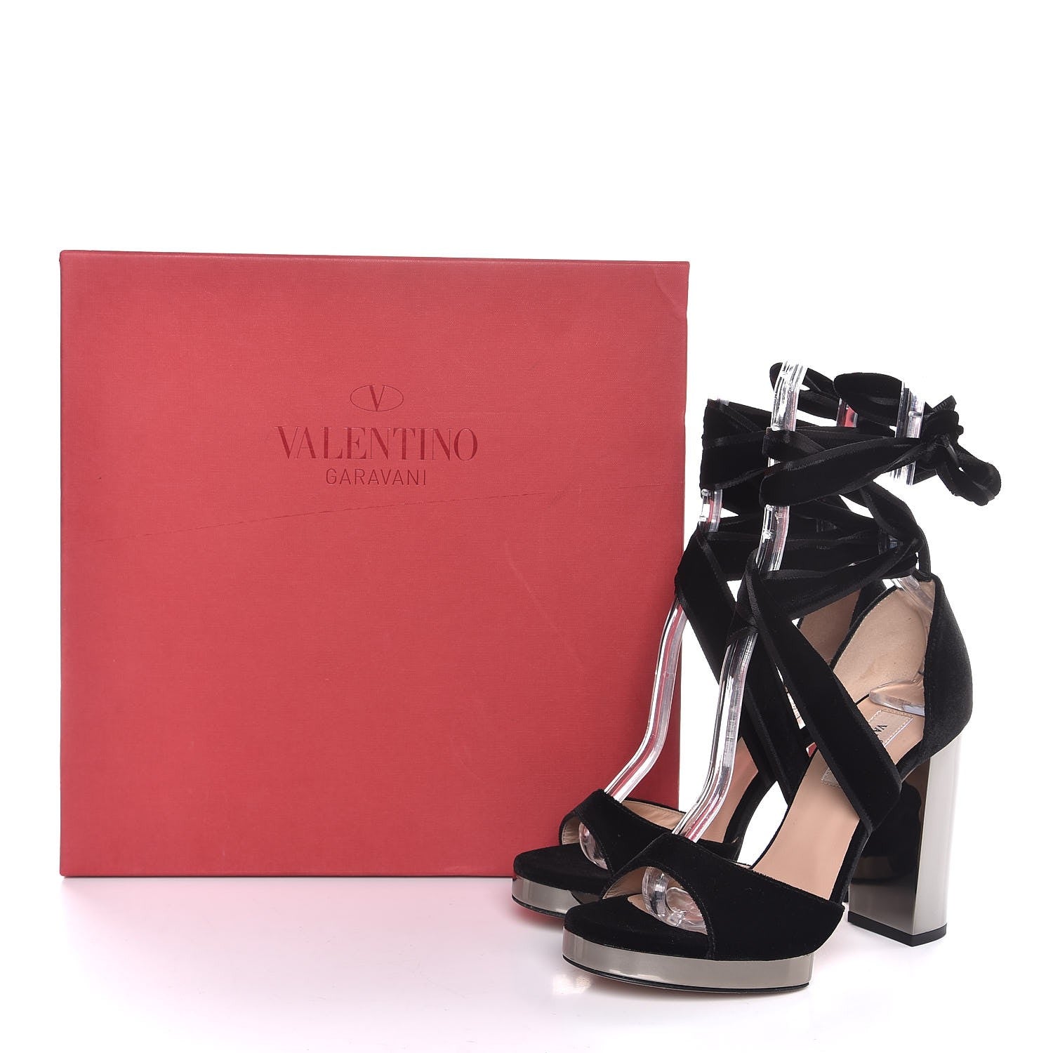 Valentino Garavani Velvet Ballet Fever Ankle Strap Sandals Heels 37 Black 8 of 8