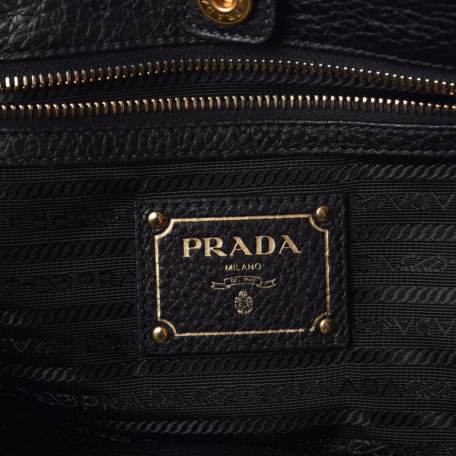 Prada Vitello Daino Shoulder Bag Black 9 of 9