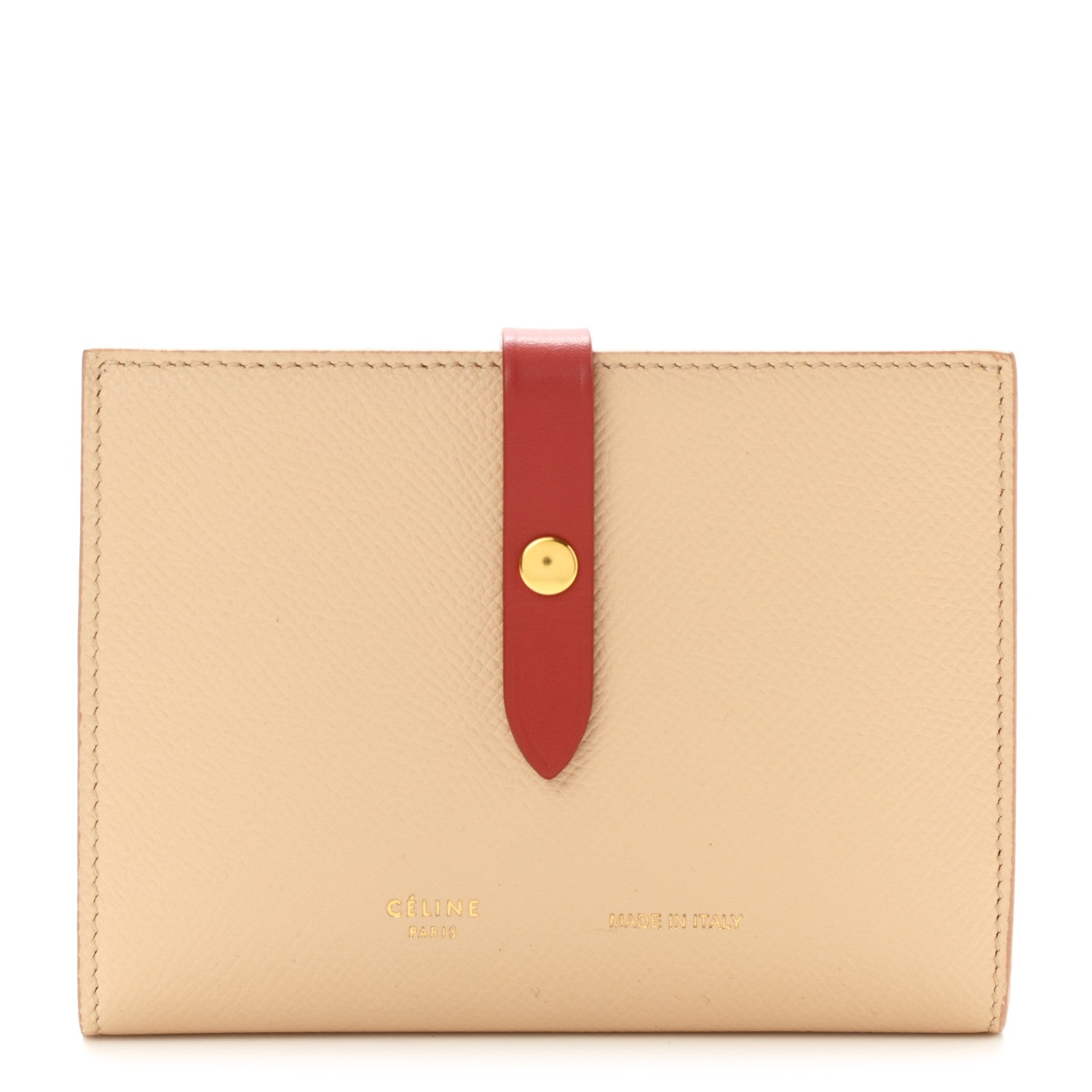 Celine Grained Calfskin Medium Multifunction Strap Wallet Powder Red 1 of 7