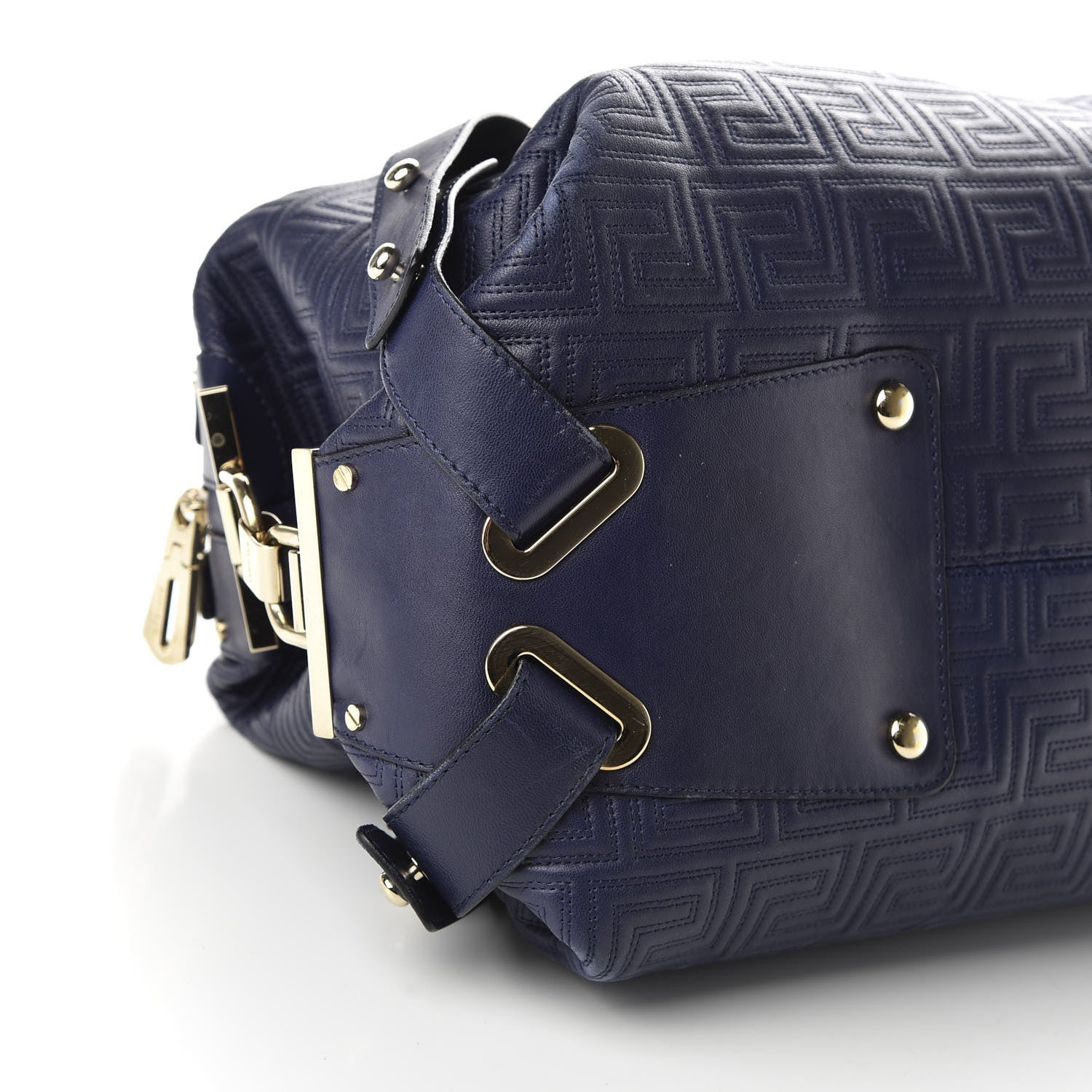 Versace Lambskin Couture Satchel Blue 9 of 9