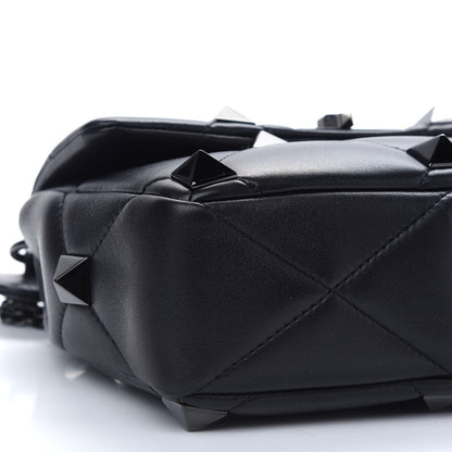 Valentino Garavani Nappa Monochrome Medium Roman Stud Shoulder Bag Black 5 of 8