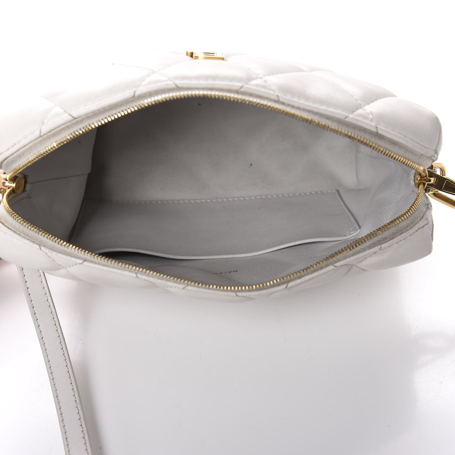 Balenciaga Nappa Calfskin Quilted Touch B Camera Shoulder Bag White 5 of 15