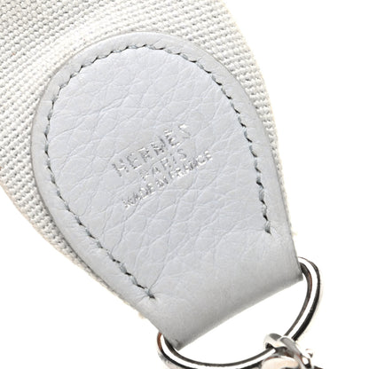 Hermes Toile Taurillon Clemence Shoulder Strap Bleu Arctic 3 of 4