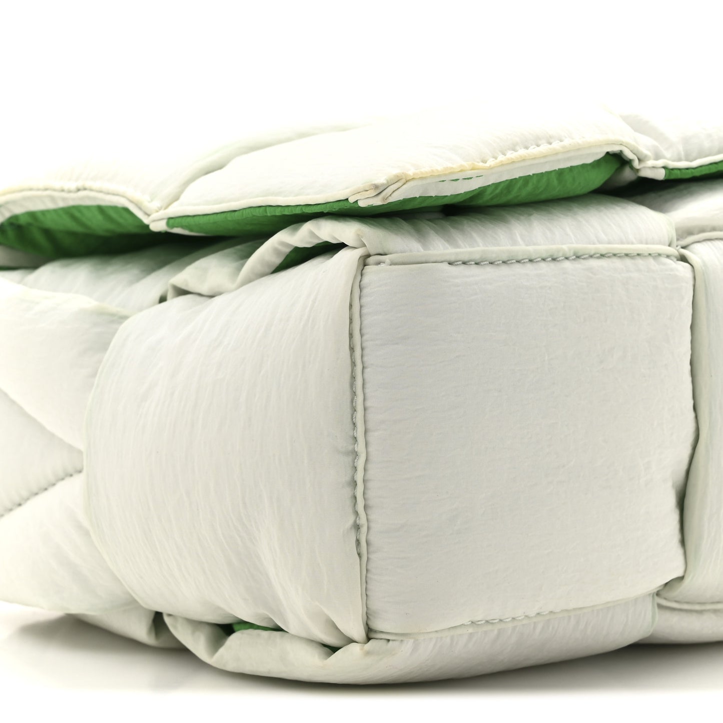 Nylon Intrecciato Padded Tech Mini Cassette Belt Bag White