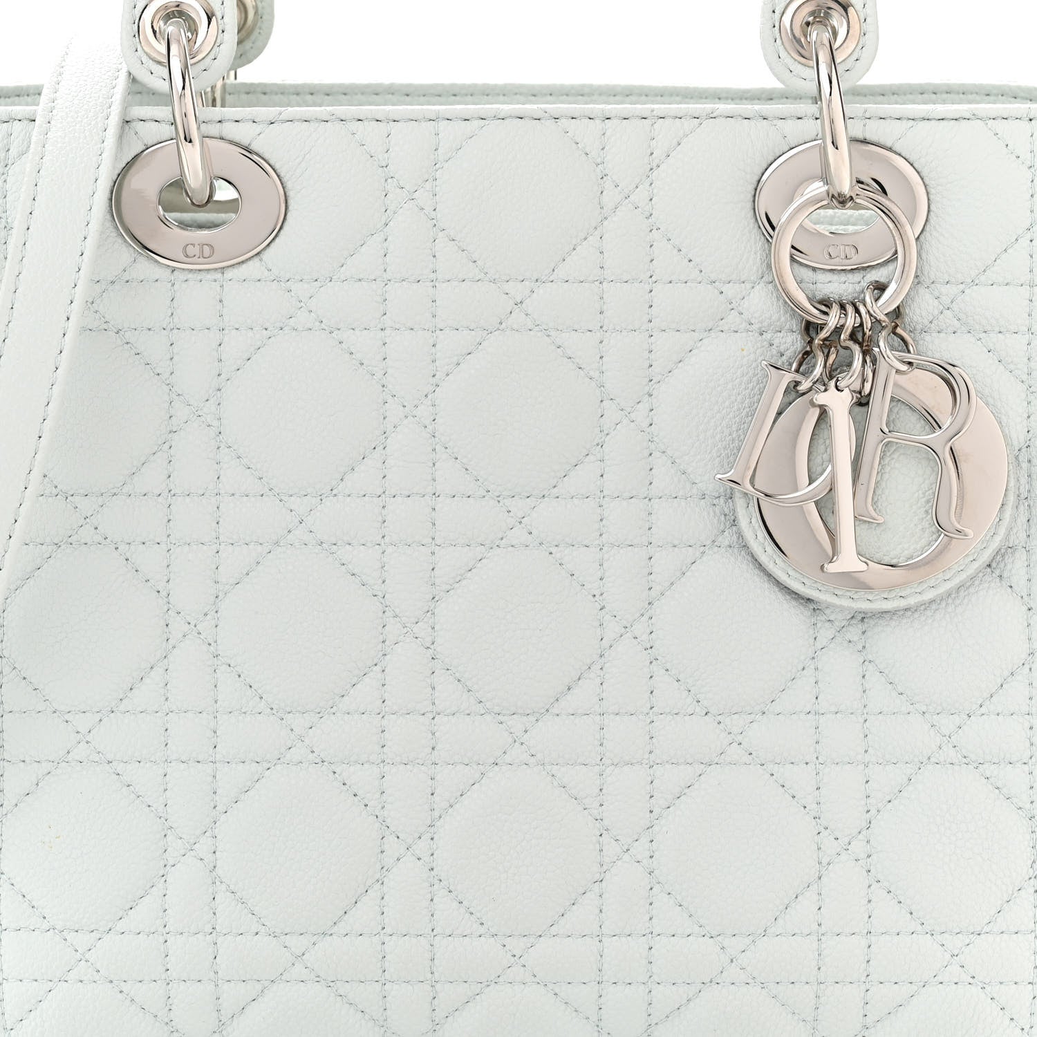 Christian Dior Grained Calfskin Cannage Medium Lady Dior 8 of 11