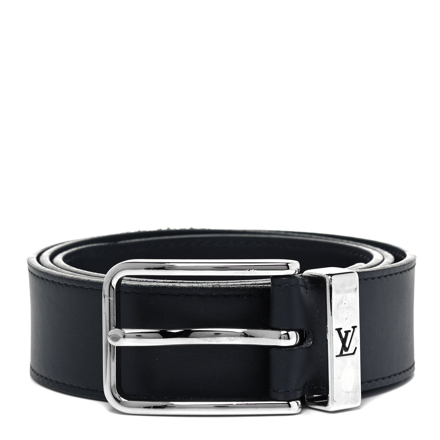 Louis Vuitton Calfskin 35mm Pont Neuf Belt 95 38 Black 1 of 6