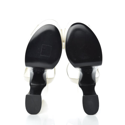 Saint Laurent Calfskin Candy 80 Platform Sandals 38 Dove White 7 of 10
