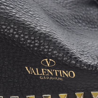 Valentino Garavani Pebbled Calfskin Large Rockstud Reversible Tote Black Light Cuir 9 of 9