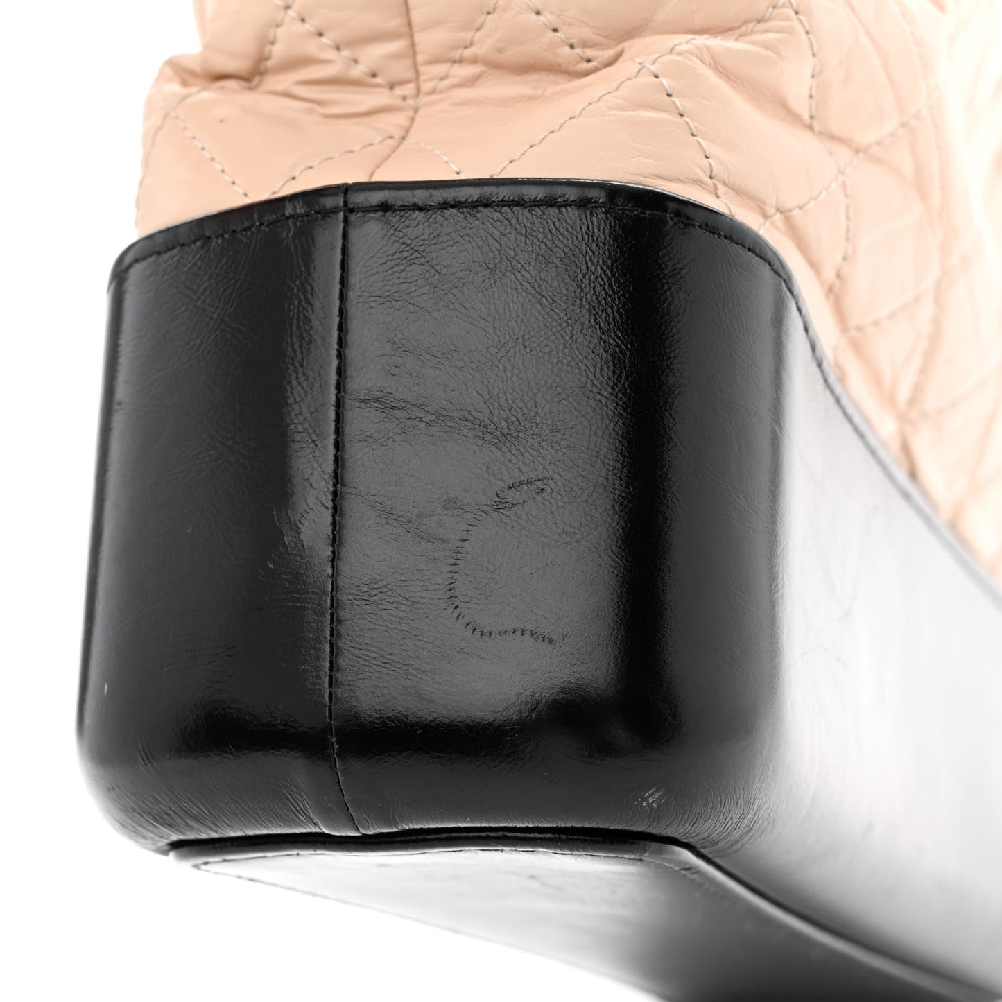 Aged Calfskin Quilted Medium Gabrielle Hobo Beige Black