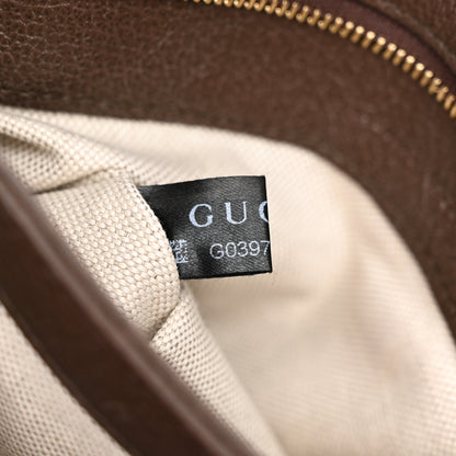 Gucci GG Supreme Monogram Textured Dollar Calfskin Web Medium Blondie Top Handle Shoulder Flap Bag Beige Ebony New Acero 7 of 15