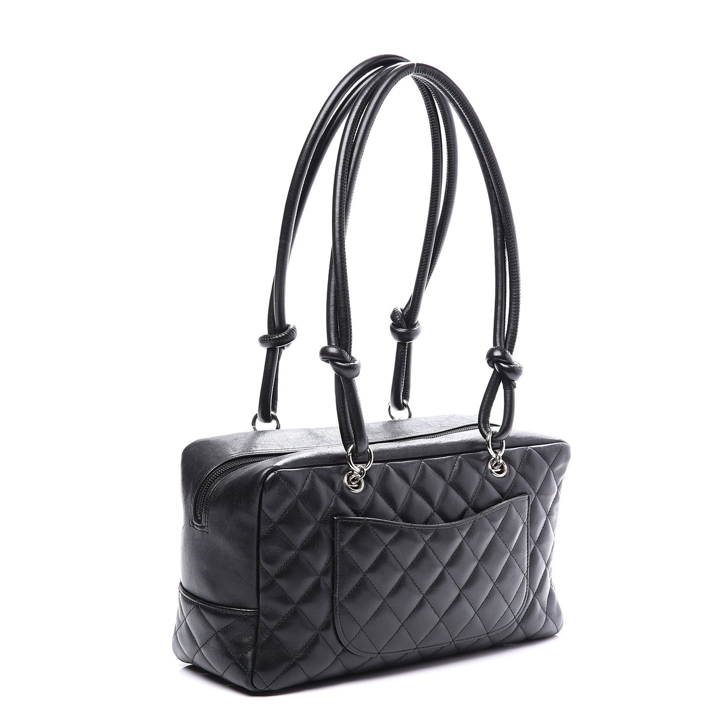 Calfskin Quilted Large Cambon Bowler Black
