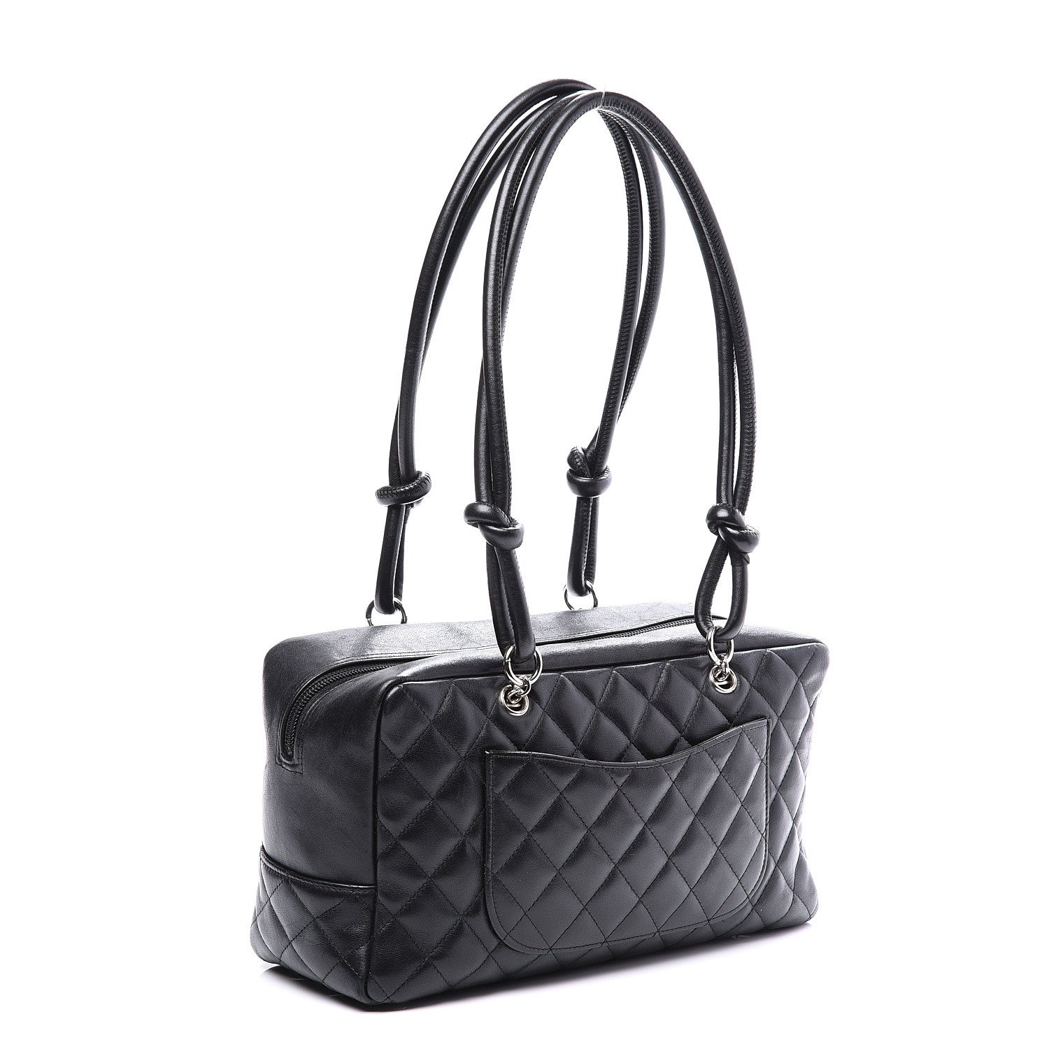 Chanel Calfskin Quilted Large Cambon Bowler Black 2 of 10