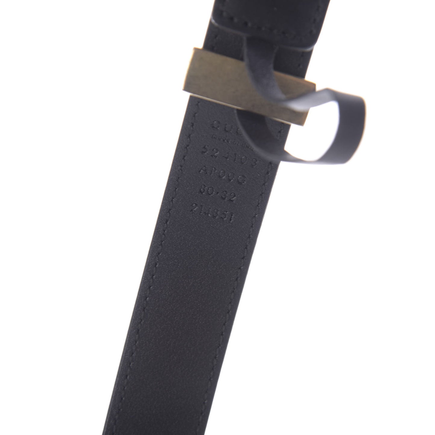 Moon Calfskin Torchon Double G 25mm Belt 80 32 Black