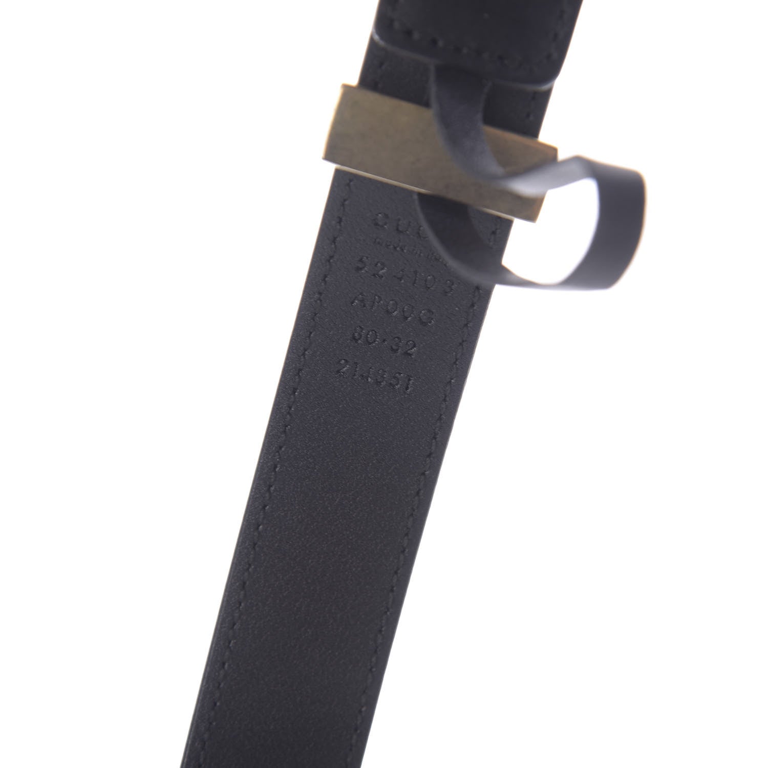 Gucci Moon Calfskin Torchon Double G 25mm Belt 80 32 Black 4 of 8