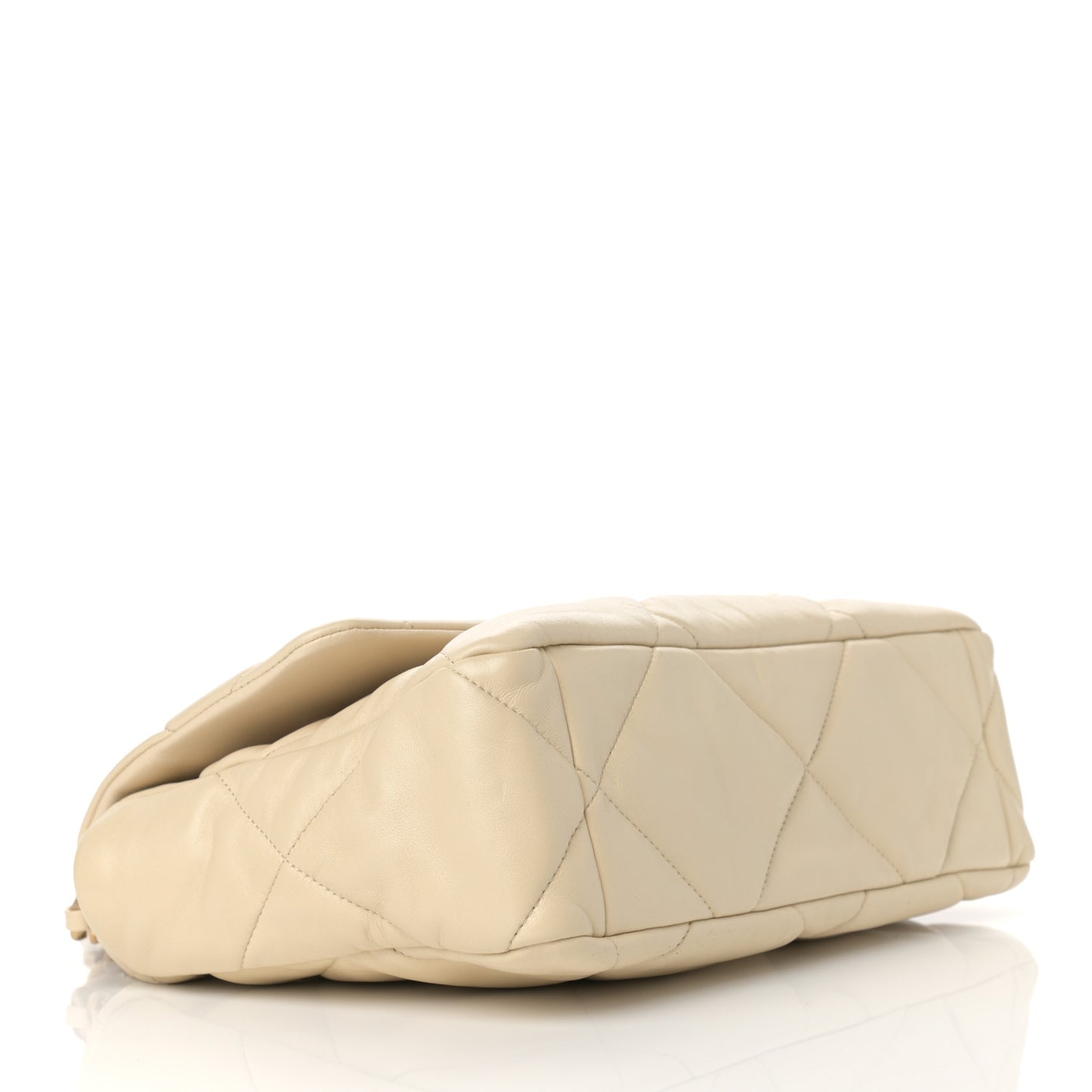Lambskin Quilted Large Chanel 19 Flap Beige