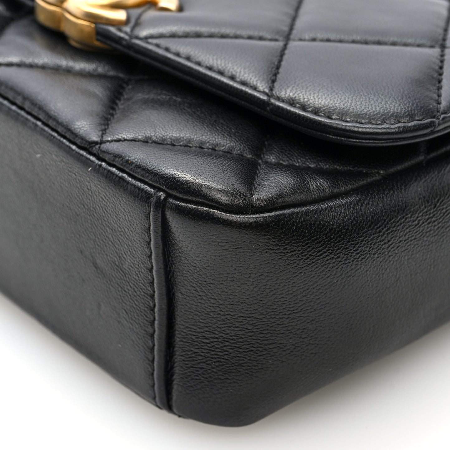 Lambskin Quilted Small CC Coin Flap Bag Black