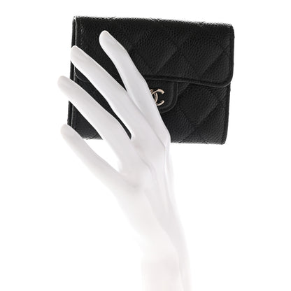Chanel Caviar Quilted Flap Card Holder Wallet Black 2 of 9