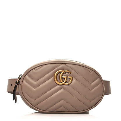 Gucci Calfskin Matelasse GG Marmont Belt Bag 85 34 Porcelain Rose 1 of 12