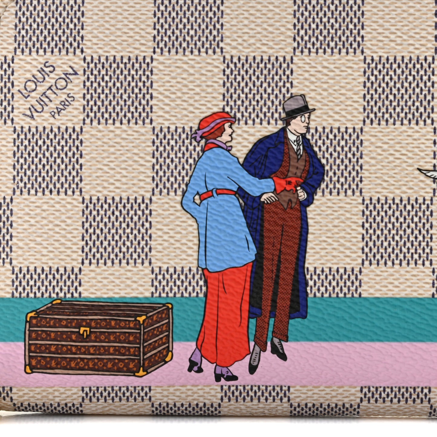 Damier Azur 2016 Christmas Animation Zippy Wallet Rose Ballerine