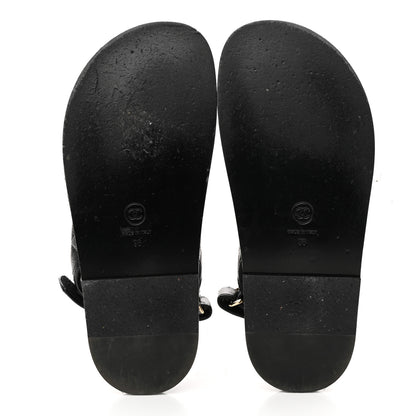 Chanel Grained Calfskin Velcro Dad Sandals 36 Black 5 of 13