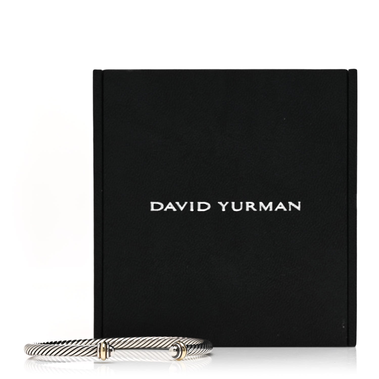 David Yurman Sterling Silver 18K Yellow Gold 4mm Cable Classics Bracelet 4 of 4