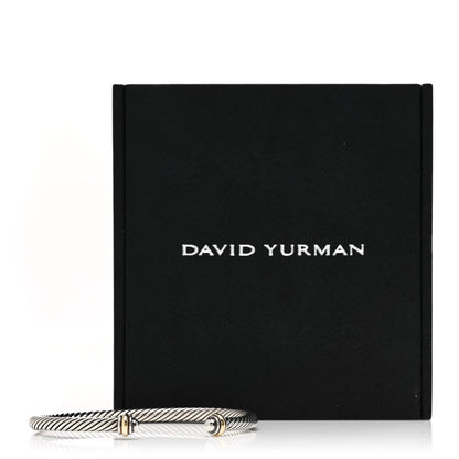 David Yurman Sterling Silver 18K Yellow Gold 4mm Cable Classics Bracelet 4 of 4