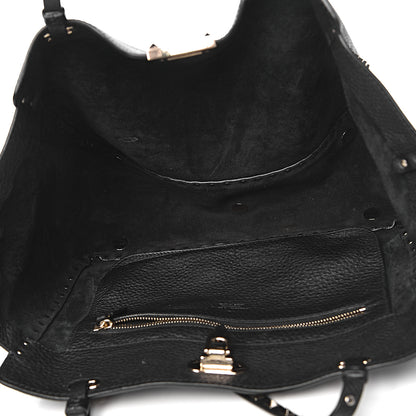 Valentino Garavani Alce Printed Calfskin Medium Rockstud Tote Black 6 of 14