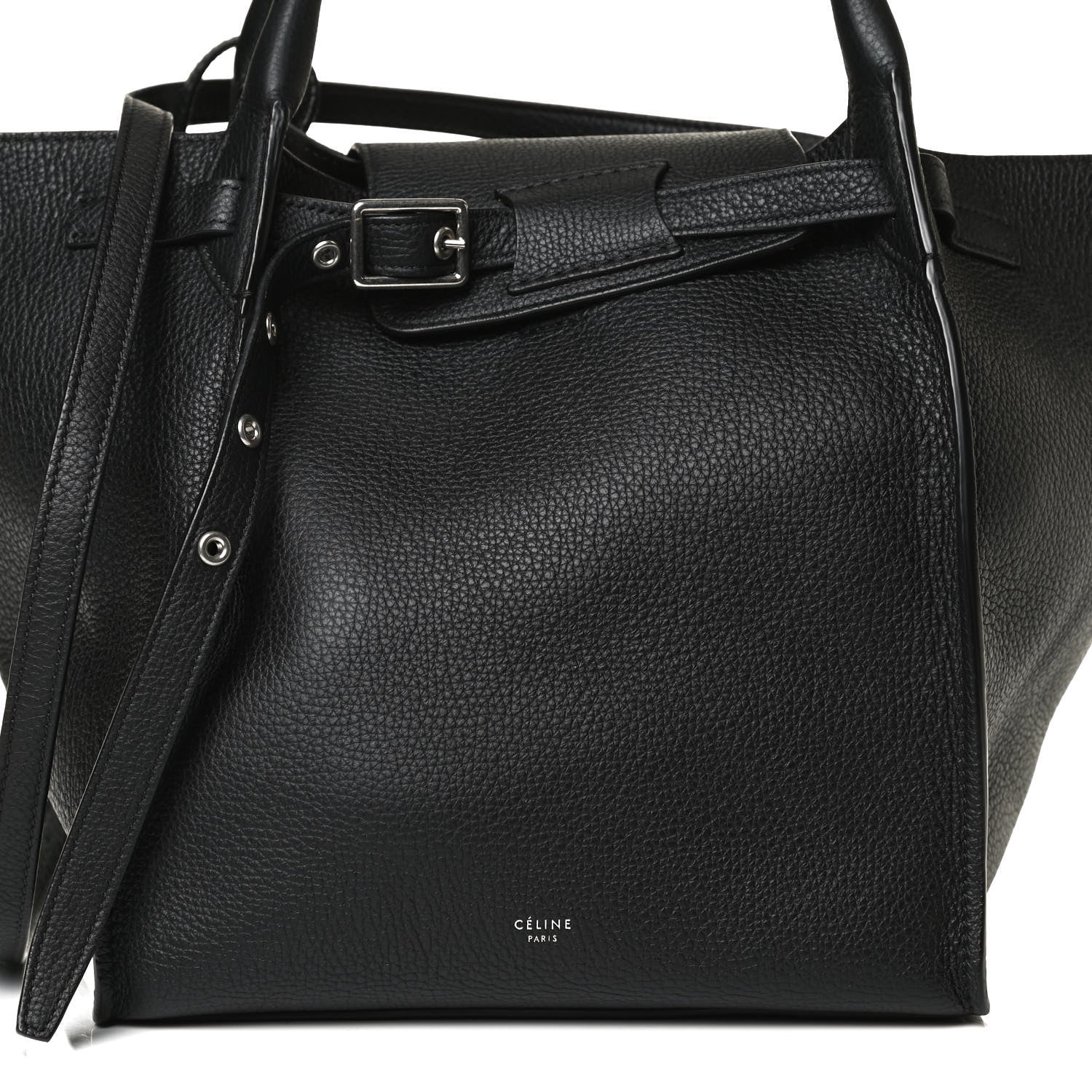 Celine Supple Grained Calfskin Small Long Strap Big Bag Black 8 of 13