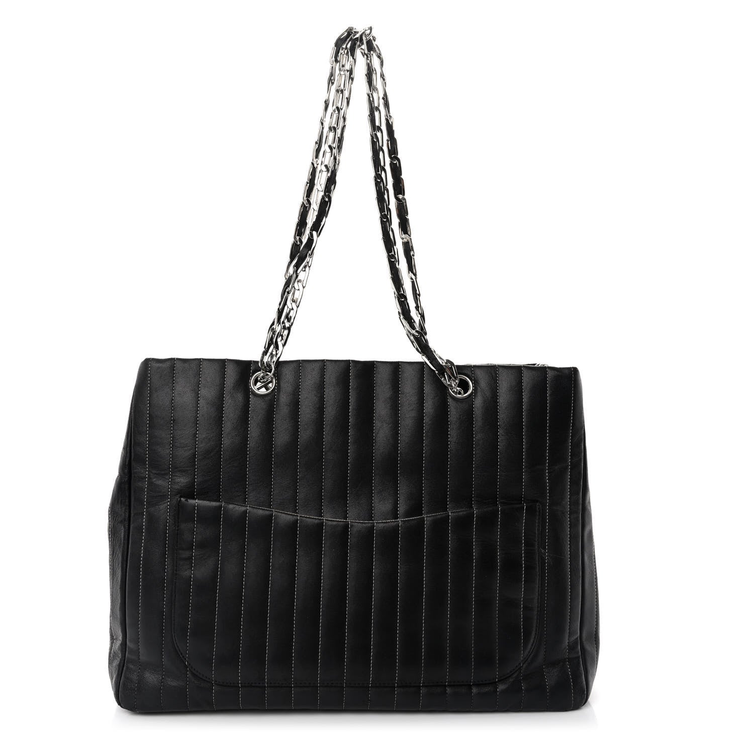 Chanel Lambskin Vertical Quilted Large Mademoiselle Tote Black 1 of 10