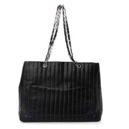 Chanel Lambskin Vertical Quilted Large Mademoiselle Tote Black 1 of 10